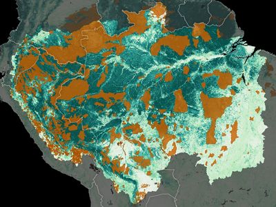 Map showing the location of Indigenous communities in the Amazon.